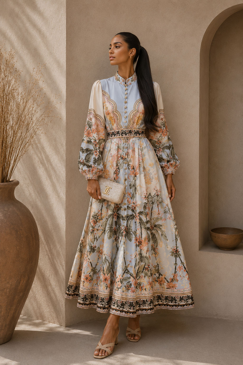 VESTIDO VINTAGE MANGA