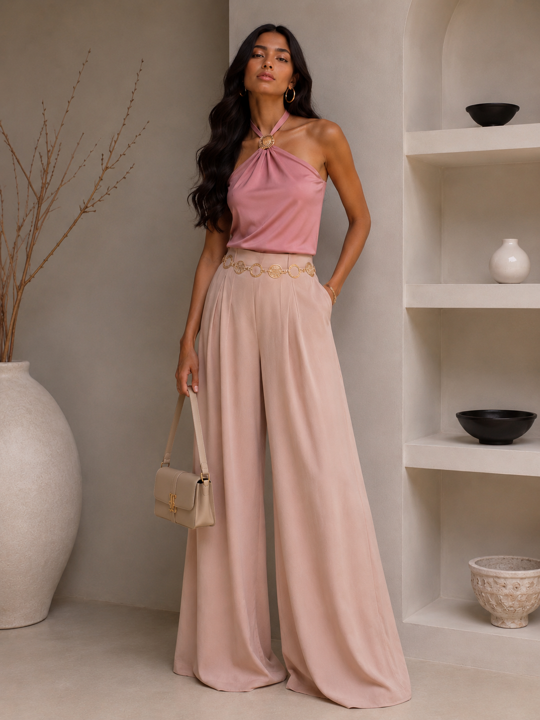 BLUSA HALTER BROCHE CHUNKY