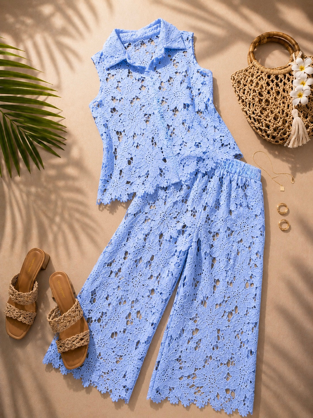 SET TIPO CROCHET SIN MANGA
