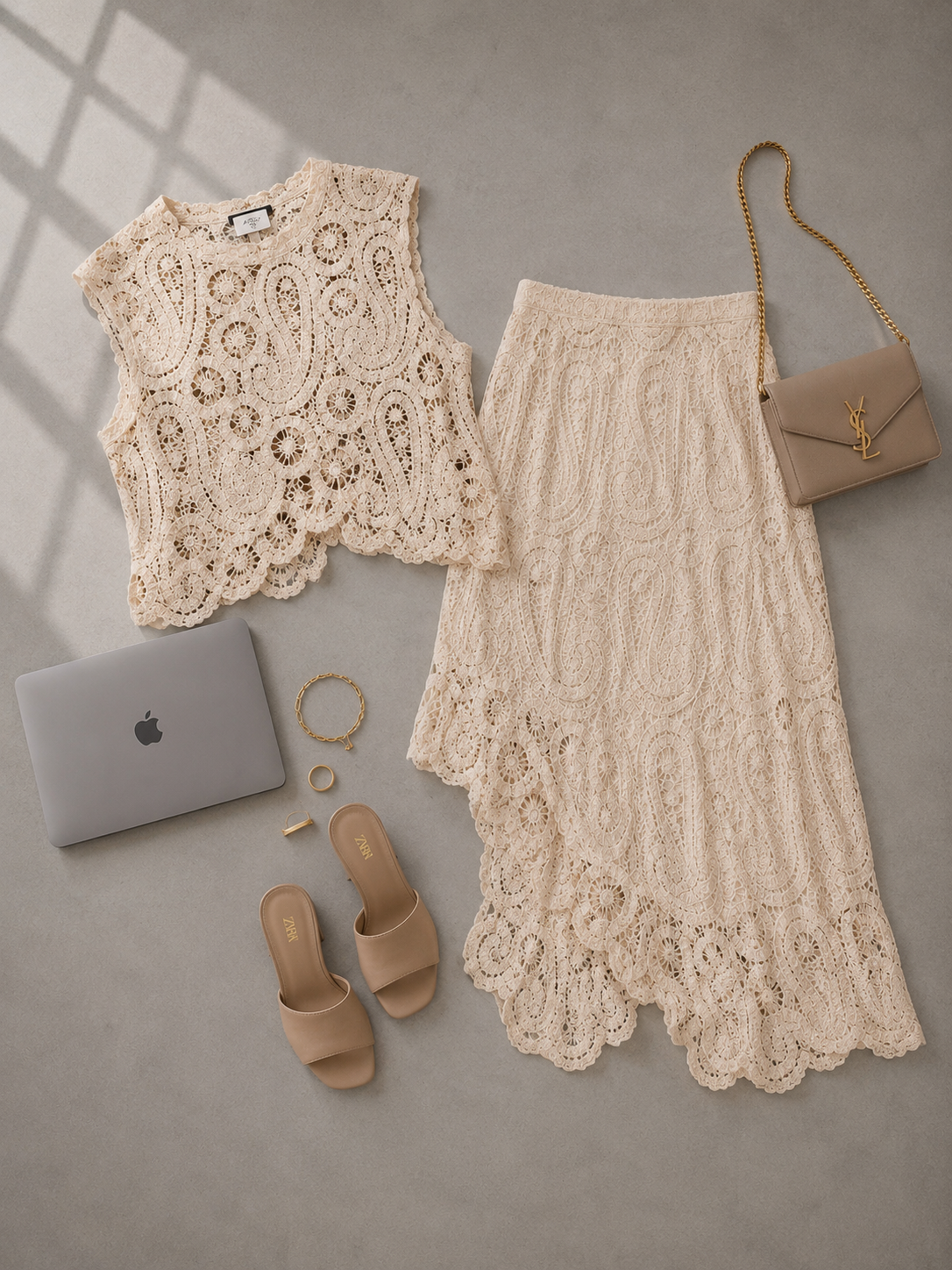 SET FALDA ASIMÉTRICA HILO CROCHET