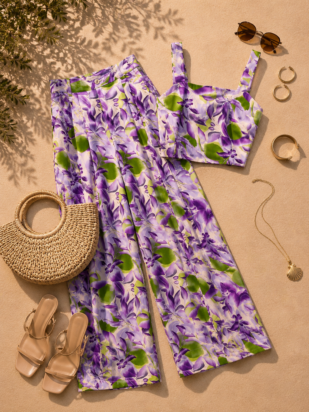 SET FLOREADO LILA