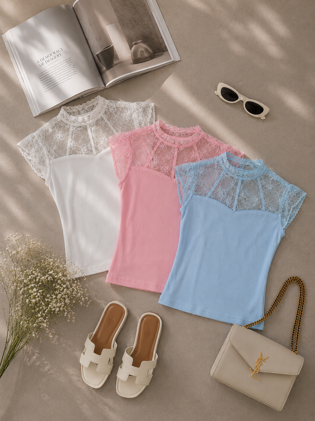 BLUSA CON MESH BORDADO