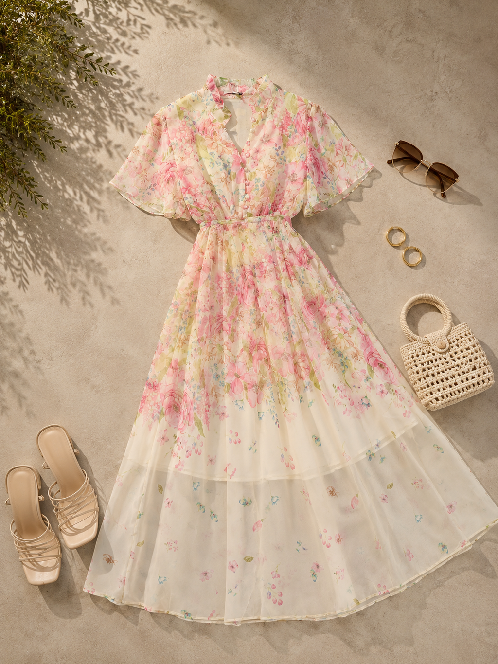 VESTIDO FLOREADO CHIFFONE