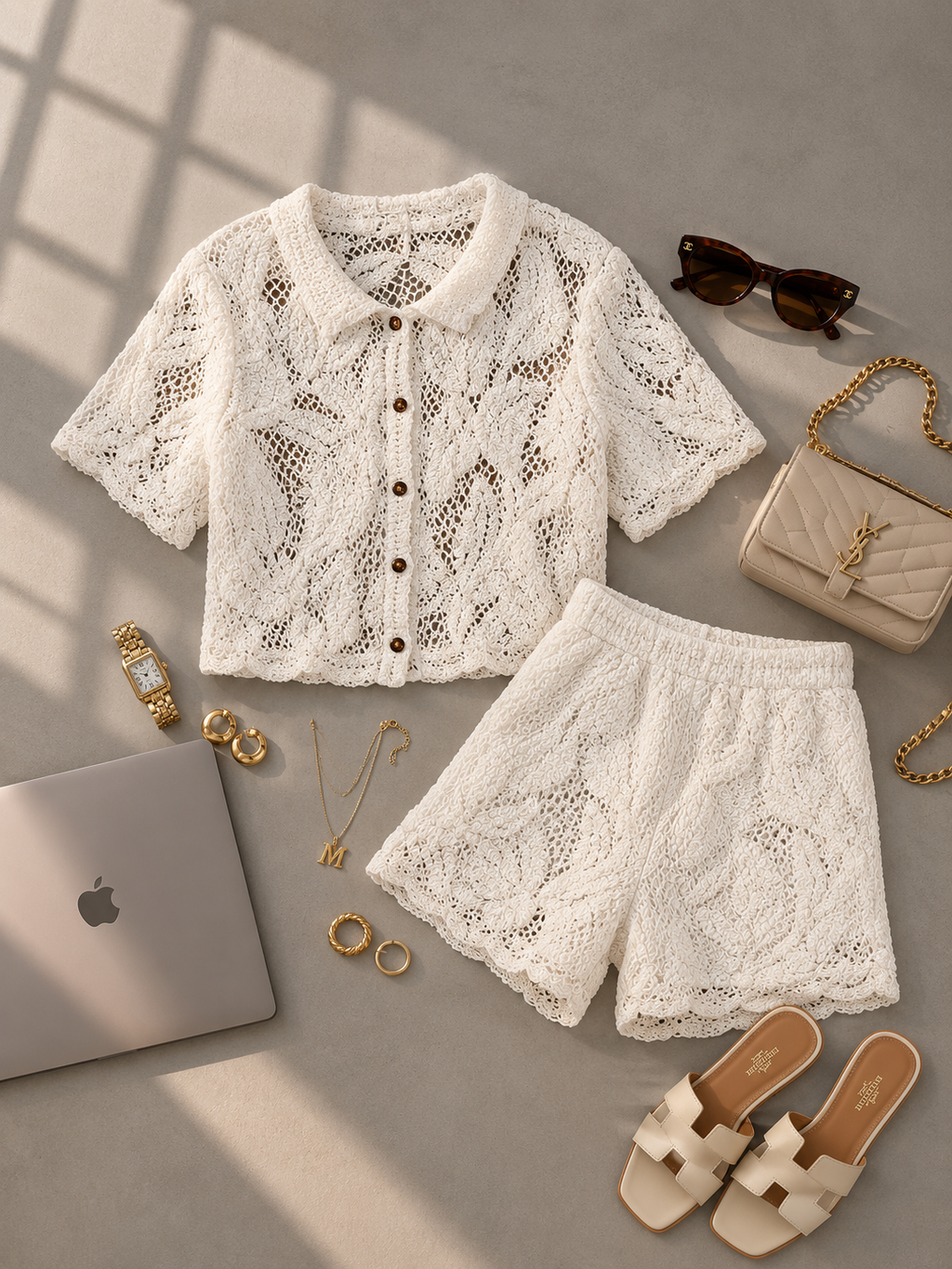 SET SHORT HILO CROCHET