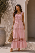 VESTIDO TIRANTE LAZO CROCHET