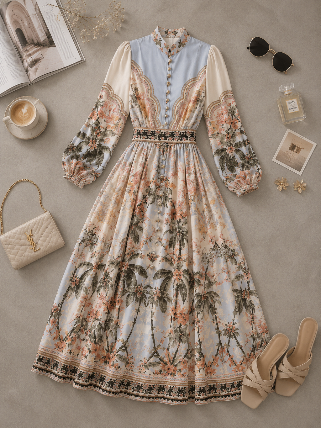 VESTIDO VINTAGE MANGA