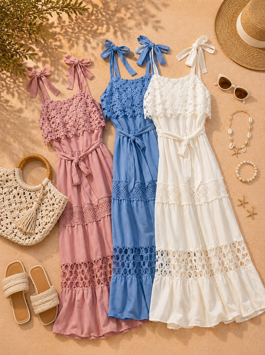 VESTIDO TIRANTE LAZO CROCHET