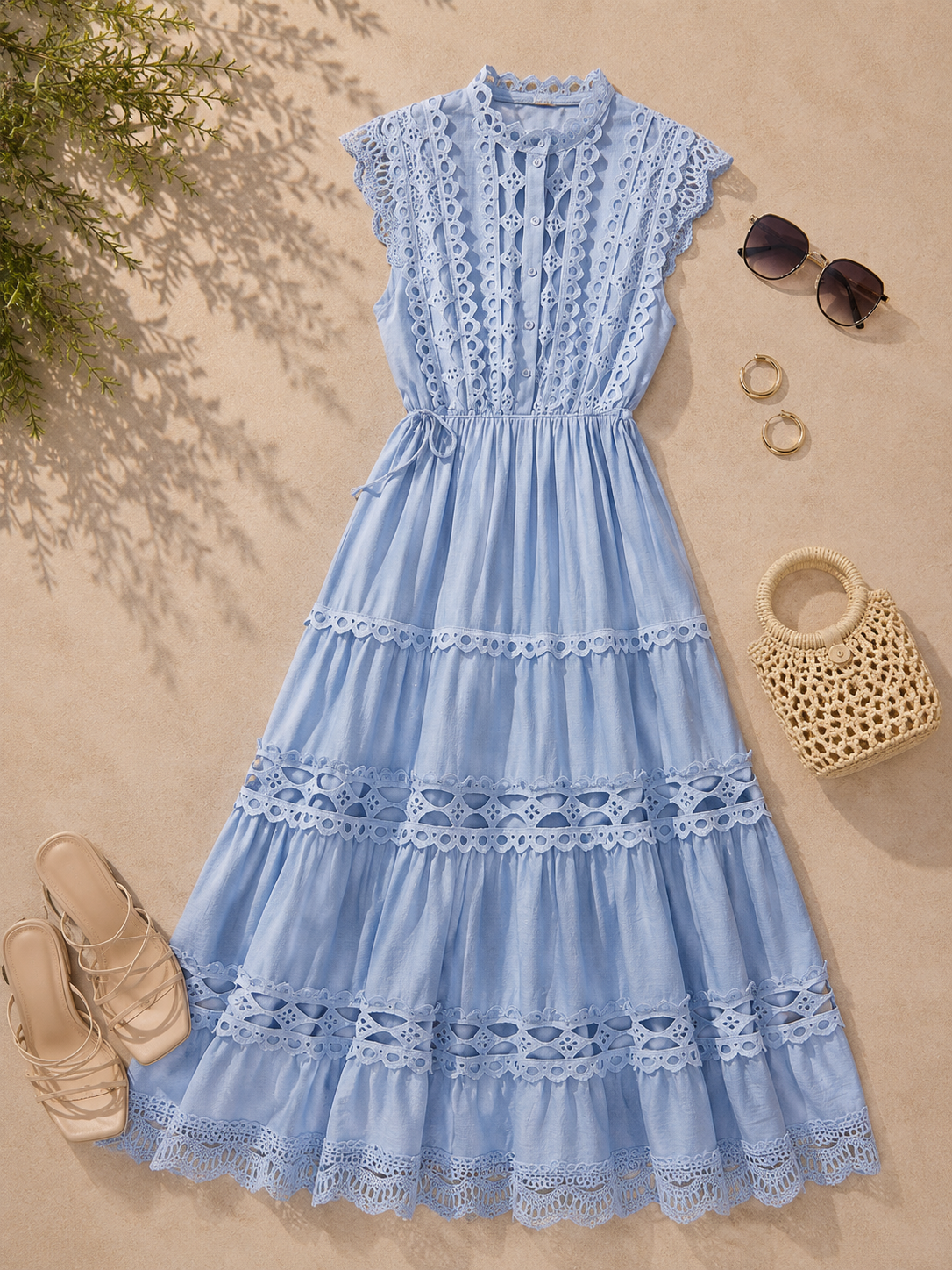 VESTIDO TIPO LINO CROCHET