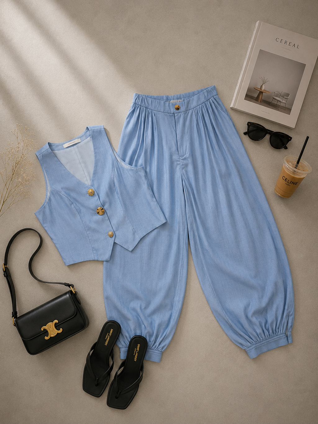 SET DENIM BALLOON PANTS