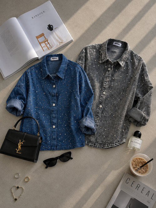 CAMISA DENIM CON PIEDRA