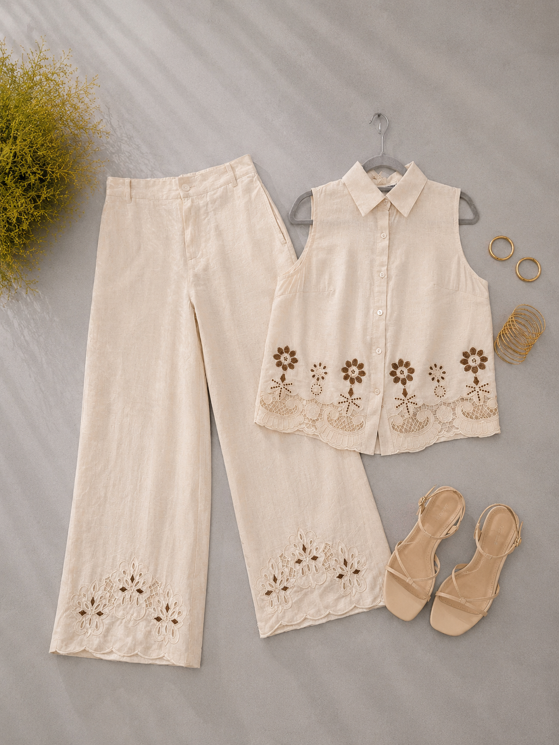 SET MARFIL BORDADO