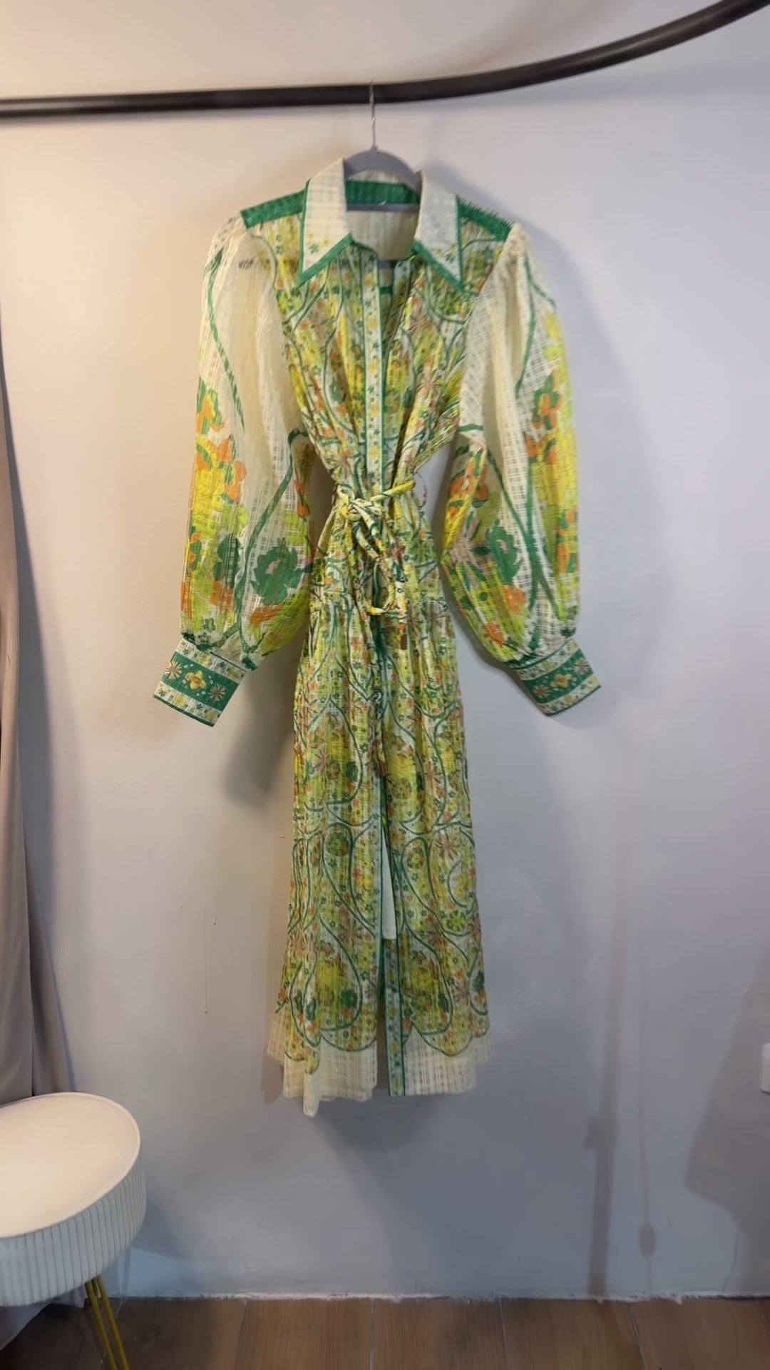 VESTIDO CUADROS MANGA XL