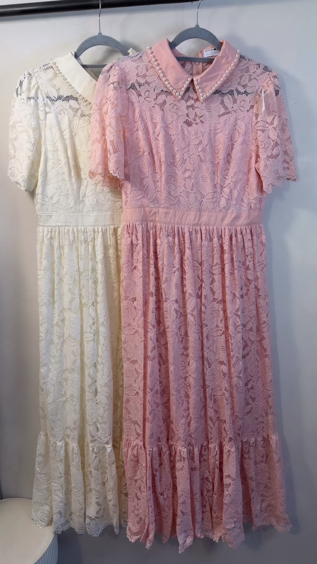 VESTIDO ENCAJE CON PERLA