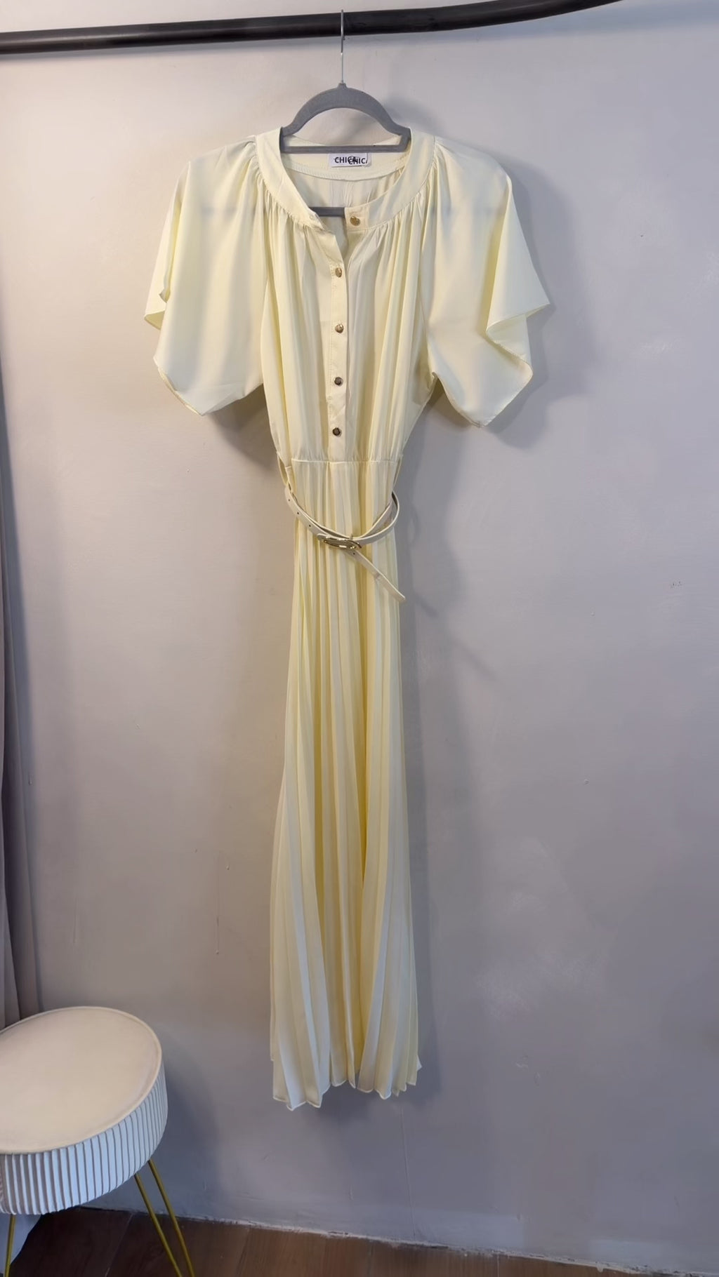 VESTIDO TABLEADO MANGA