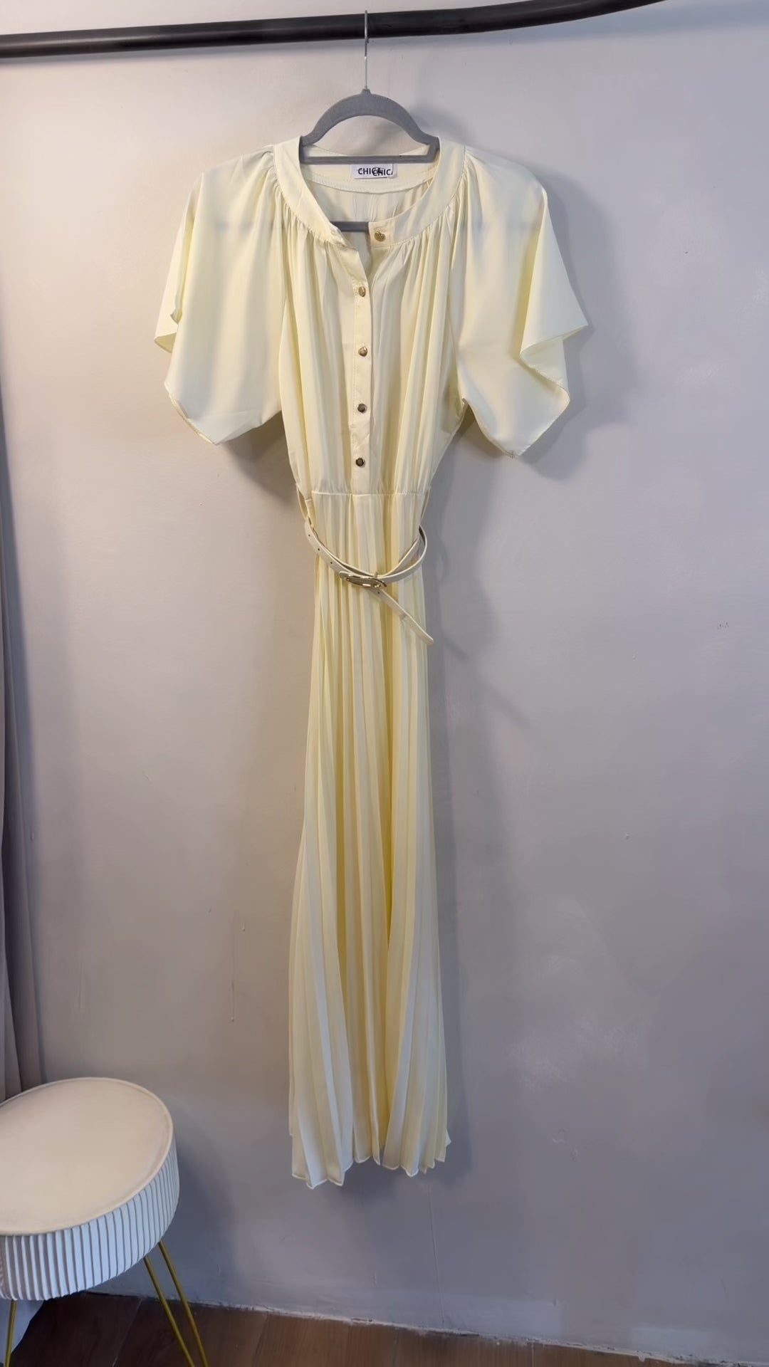 VESTIDO TABLEADO MANGA